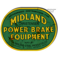 Midland Power Brakes Metal Sign - 18" x 23.5"