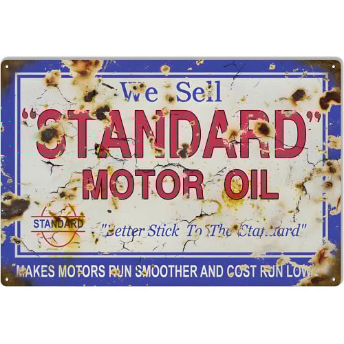 Standard Motor Oil Reproduction Metal Sign - 12" x 18"