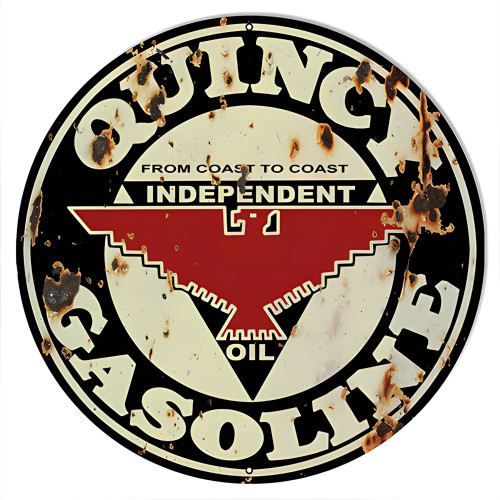 Quincy Gasoline Reproduction Motor Oil Metal Sign - 14" x 14"