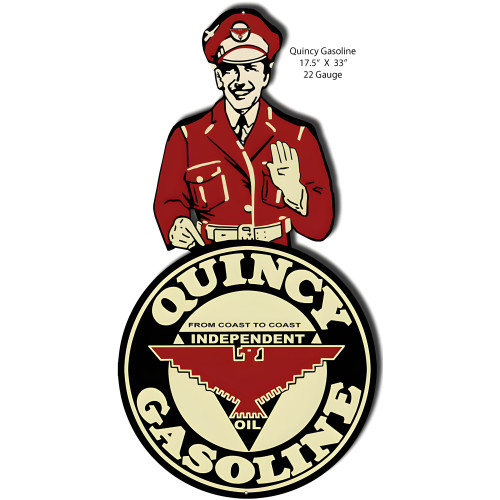 Quincy Gasoline Metal Sign - 17.5" x 33"
