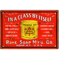 Linseed Oil Reproduction Nostalgic Metal Sign - 12" x 18"