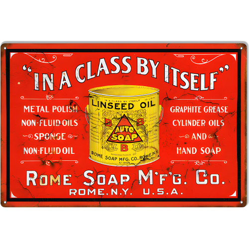 Linseed Oil Reproduction Nostalgic Metal Sign - 12" x 18"