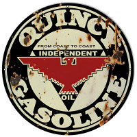 Quincy Gasoline Metal Sign - 18" round