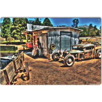 Old Vintage Country Garage Shop Metal Sign - 12" x 18"