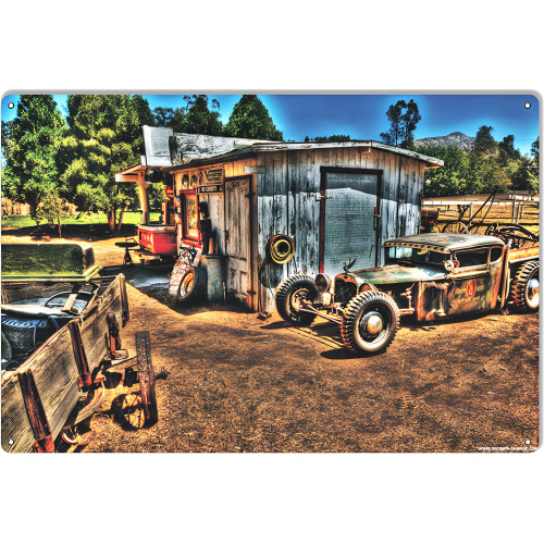 Old Vintage Country Garage Shop Metal Sign - 12" x 18"
