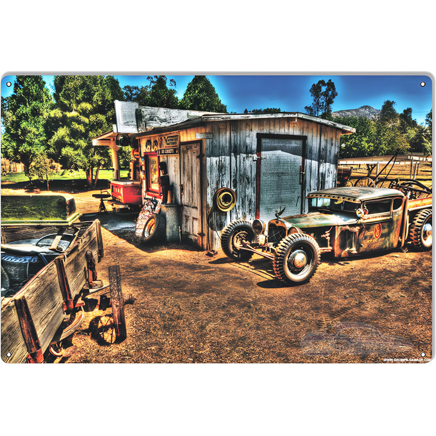 Old Vintage Country Garage Shop Metal Sign - 12" x 18" Old Vintage Country Garage Shop Metal Sign - 12" x 18"