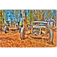 Vintage Country Cars Metal Garage Sign - 12" x 18"
