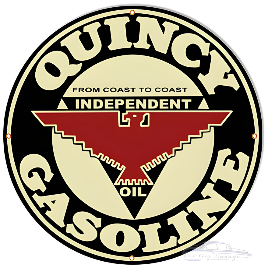 Quincy Gasoline Motor Oil Metal Sign - 30" Round Quincy Gasoline Motor Oil Metal Sign - 30" Round