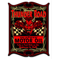 Thunder Road Gas And Motor Oil Metal Sign - 14" x 18"