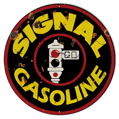 Signal Gasoline Motor Oil Metal Sign - 24