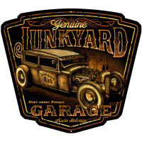 Genuine Junkyard Rat Rust Never Sleeps Metal Sign - 15" x 13"