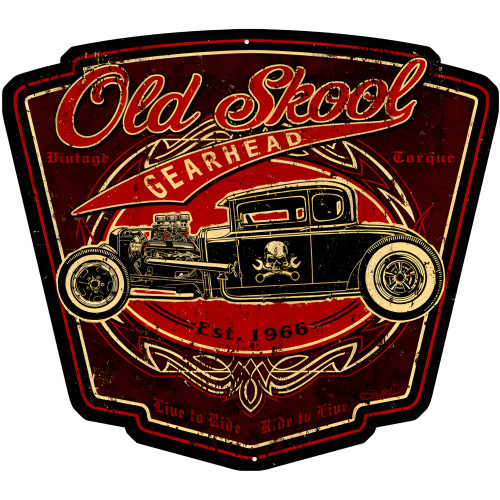 Hot Rod Garage Metal Sign - 15" x 13"