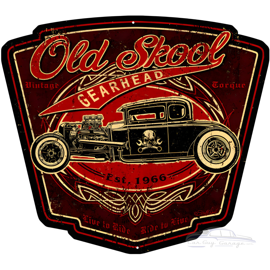 Hot Rod Garage Metal Sign - 15" x 13" Hot Rod Garage Metal Sign - 15" x 13"