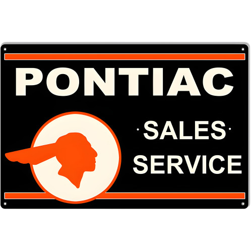 Pontiac Sales Service Metal Sign - 16" x 24"