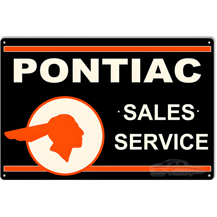 Pontiac Sales Service Metal Sign - 16" x 24" Pontiac Sales Service Metal Sign - 16" x 24"