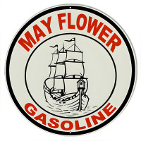 Mayflower Gasoline Metal Sign - 14" Round