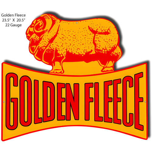Golden Fleece Motor Oil Metal Sign - 20.5" x 23.5"