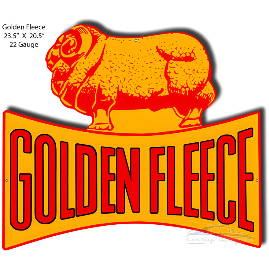 Golden Fleece Motor Oil Metal Sign - 20.5" x 23.5" Golden Fleece Motor Oil Metal Sign - 20.5" x 23.5"