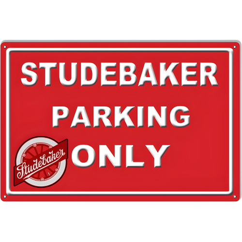 Studebaker Parking Red Garage Shop Metal Sign - 12" x 18"