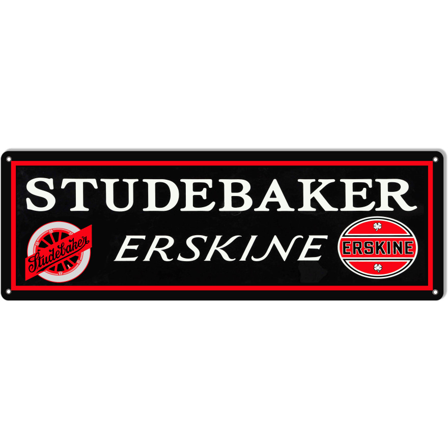 Studebaker Erskine Large Motor Oil Metal Sign - 8" x 24" Studebaker Erskine Large Motor Oil Metal Sign - 8" x 24"