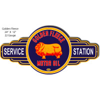 Golden Fleece Motor Oil Service Station Metal Sign - 12" x 24"