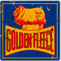 Golden Fleece Motor Oil And Gas Metal Sign - 12" x 12"