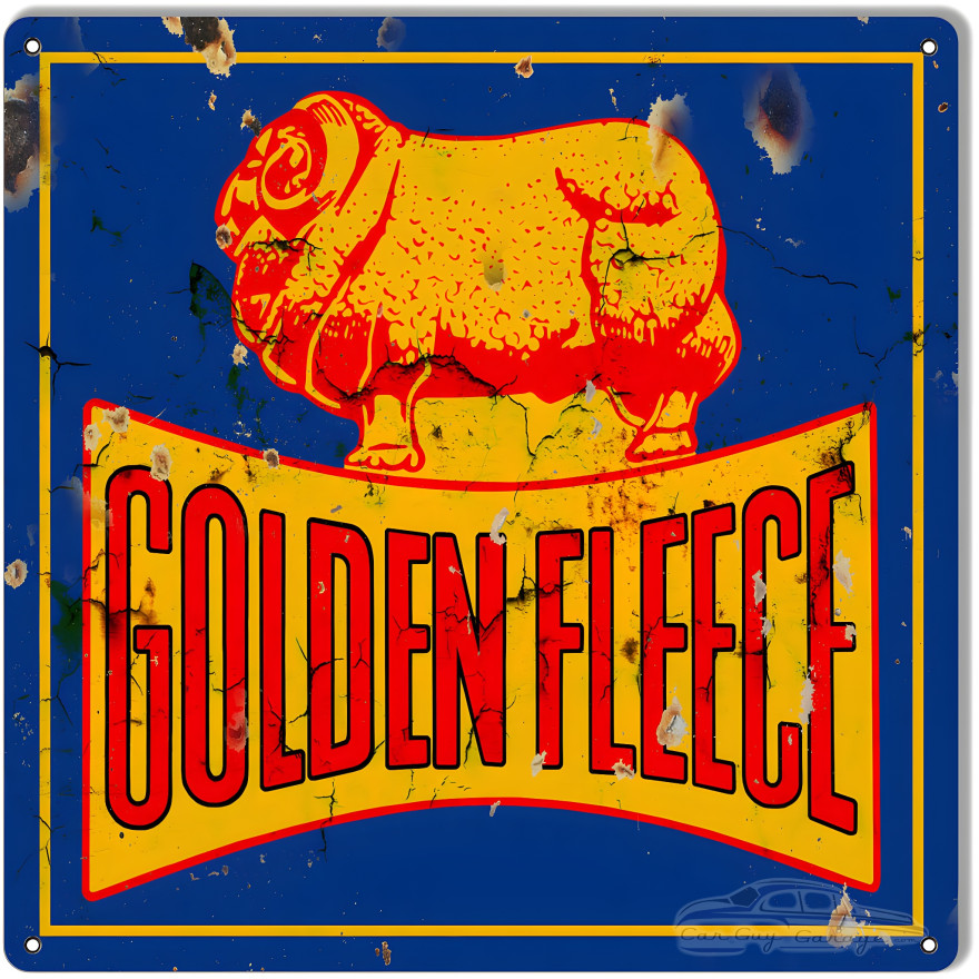Golden Fleece Motor Oil And Gas Metal Sign - 12" x 12" Golden Fleece Motor Oil And Gas Metal Sign - 12" x 12"