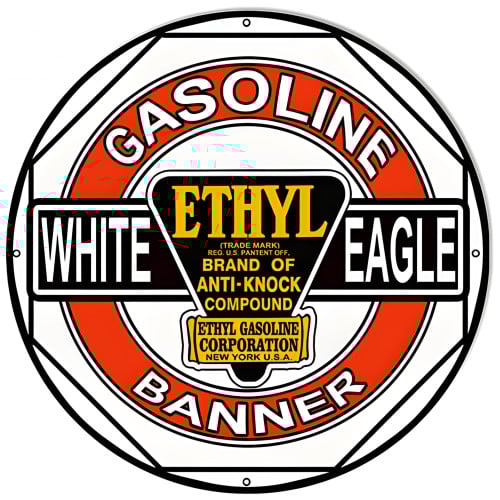 White Eagle Gasoline Metal Sign - 24" Round
