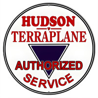 Hudson Terraplane Service Metal Sign - 14" Round