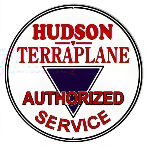 Hudson Terraplane Service Metal Sign - 14" Round