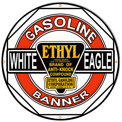 White Eagle Gasoline Metal Sign - 30" Round