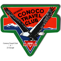 Conoco Travel Club Reproduction Metal Sign - 18.5" x 21.5"