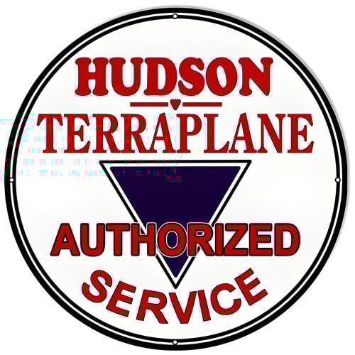 Hudson Terraplane Service Metal Sign - 18" Round