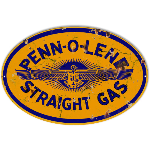 Vintage Penn-O-Lene Motor Oil Metal Sign - 11" x 18"