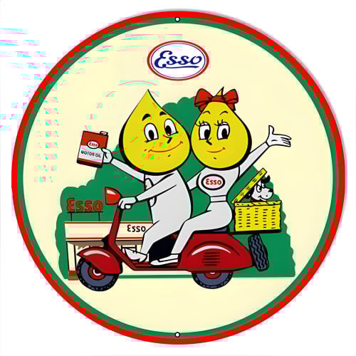 ESSO Motor Scooter Motor Oil Metal Sign - 14" x 14"