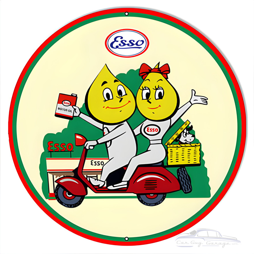 ESSO Motor Scooter Motor Oil Metal Sign - 14" x 14" ESSO Motor Scooter Motor Oil Metal Sign - 14" x 14"
