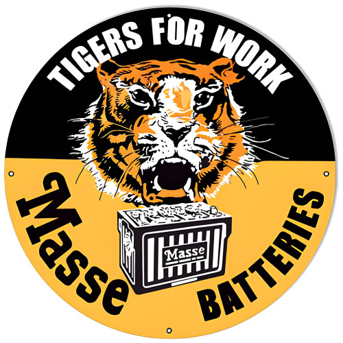 Masse Batteries Gas Station Metal Sign - 18" x 18"