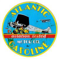 Aviation Vintage Motor Oil Metal Sign - 18" Round