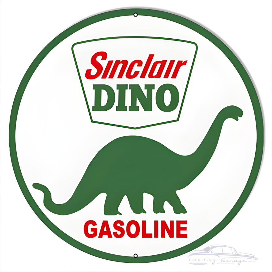 Sinclair Dino Motor Oil Metal Sign - 24" Round