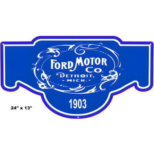Ford Motor 1903 Garage Shop Metal Sign - 13" x 24"
