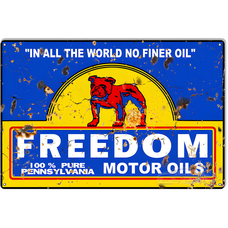 Freedom Motor Oils Vintage Reproduction Large Gas Station Metal Sign - 16" x 24" Freedom Motor Oils Vintage Reproduction Large Gas Station Metal Sign - 16" x 24"