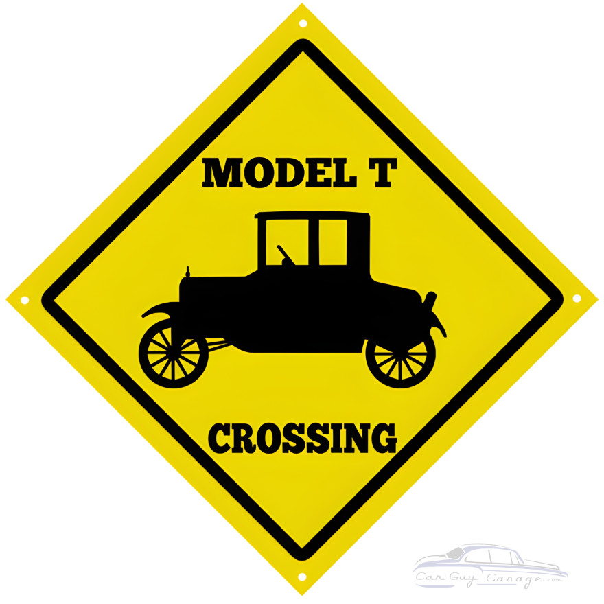 Model T Crossing Vintage Automobile Metal Sign - 12" x 12" Model T Crossing Vintage Automobile Metal Sign - 12" x 12"
