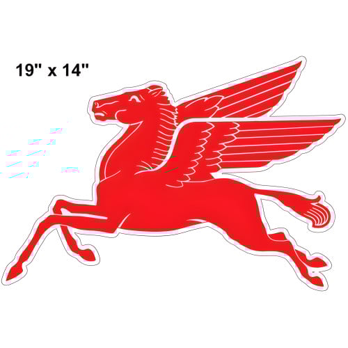 Pegasus Flying Horse Motor Oil Metal Sign - 14" x 19"