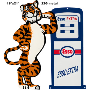 ESSO Extra Tiger Service Station Metal Sign - 19" x 21"