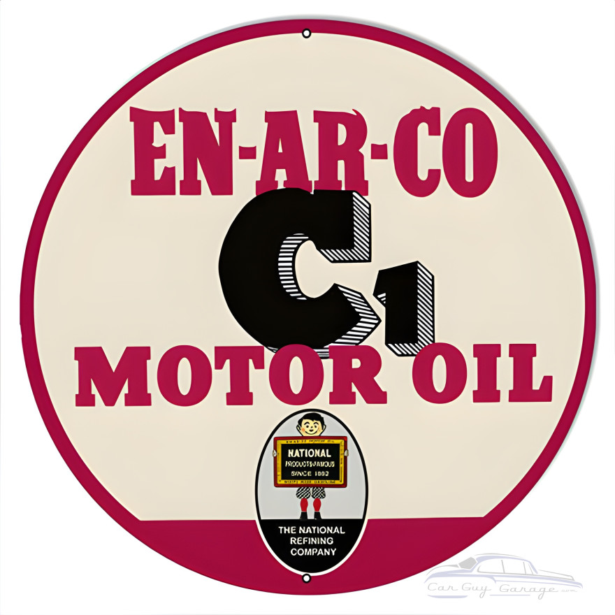 EN-AR-CO Motor Oil Metal Sign - 14" Round EN-AR-CO Motor Oil Metal Sign - 14" Round