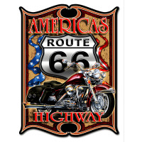 Route 66 America's Highway Reproduction Metal Sign - 14" x 18"