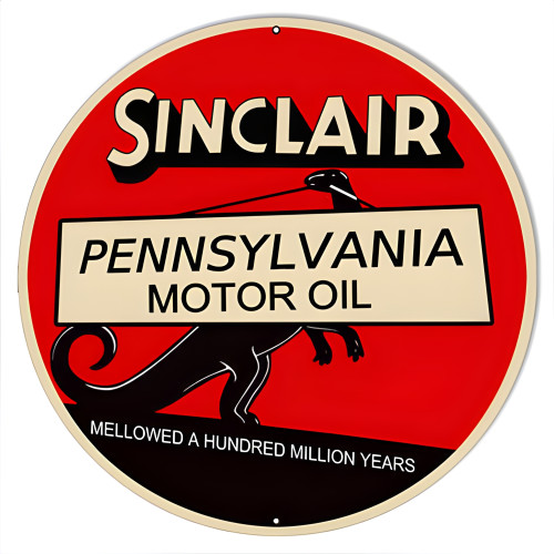 Sinclair Motor Oil Metal Sign - 14" Round