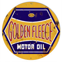 Golden Fleece Motor Oil Metal Sign - 14" Round