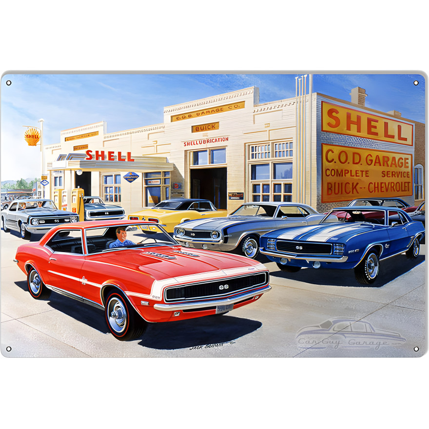 Shell Gas Station Reproduction Garage Shop Metal Sign - 12" x 18" Shell Gas Station Reproduction Garage Shop Metal Sign - 12" x 18"