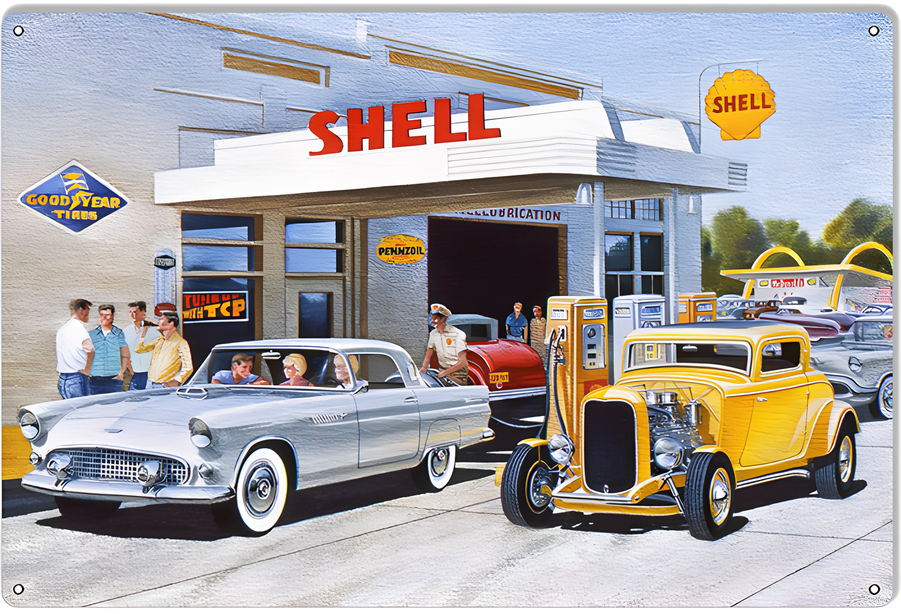 Shell Gas Station Hot Rod Reproduction Garage Shop Metal Sign - 12